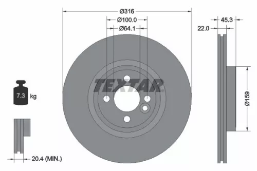 TEXTAR Brake Disc (92255003)