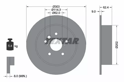 TEXTAR Brake Disc (92144103)