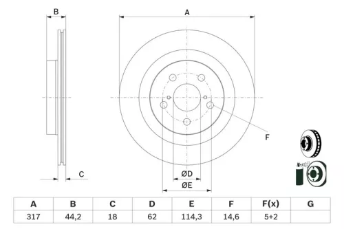 BOSCH Brake Disc (0986479H19)