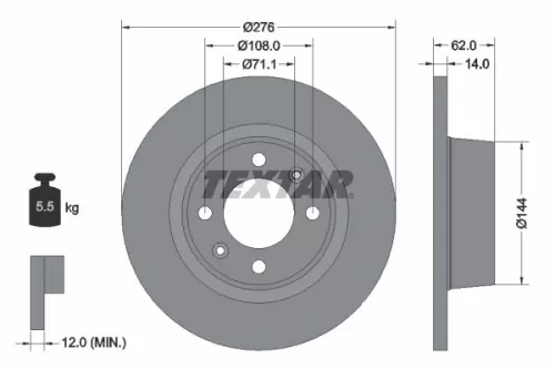 TEXTAR Brake Disc (92107900)