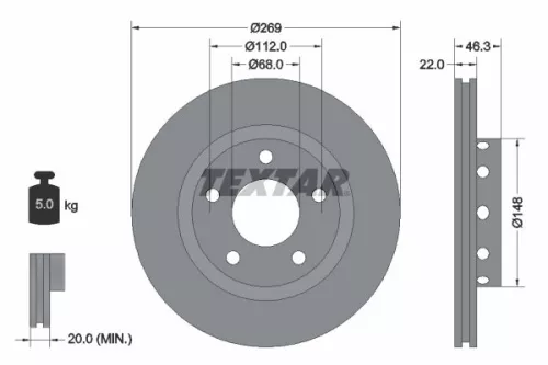TEXTAR Brake Disc (92098400)