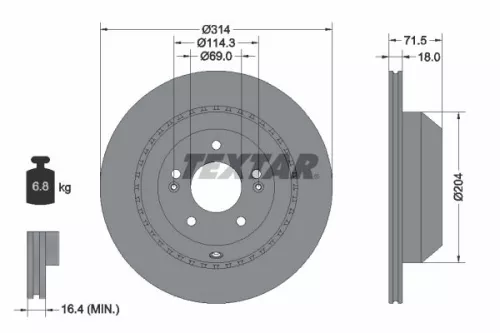TEXTAR Brake Disc (92300803)