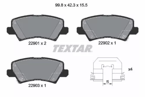 TEXTAR Brake Pad Set, disc brake (2290101)