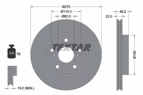 TEXTAR Brake Disc (92163803)