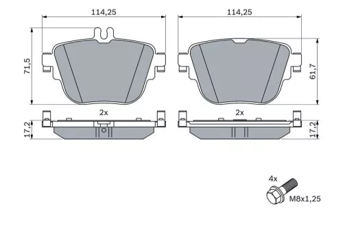 BOSCH Brake Pad Set, disc brake (0986424859)