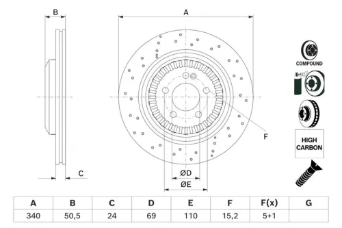 BOSCH Brake Disc (0986479H40)