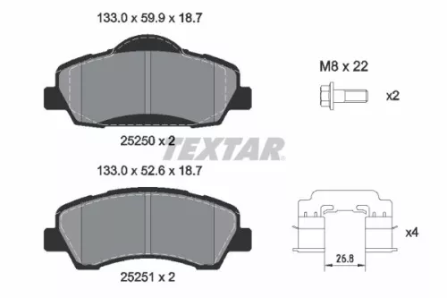 TEXTAR Brake Pad Set, disc brake (2525004)