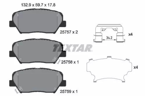TEXTAR Brake Pad Set, disc brake (2575701)