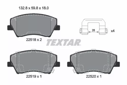 TEXTAR Brake Pad Set, disc brake (2251801)