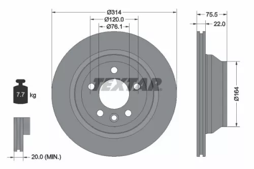 TEXTAR Brake Disc (92121903)