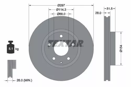 TEXTAR Brake Disc (92257405)