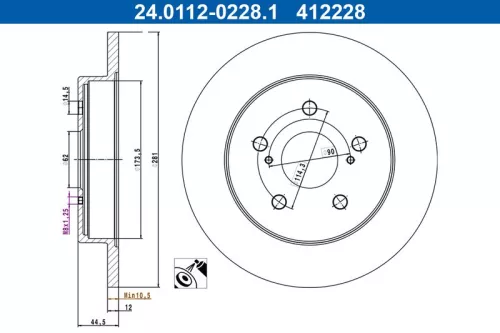 ATE Brake Disc (24.0112-0228.1)