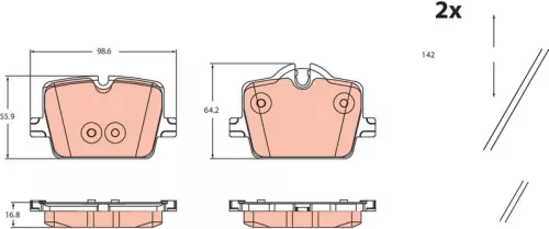 TRW Brake Pad Set, disc brake (GDB2487)