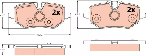 TRW Brake Pad Set, disc brake (GDB2573)