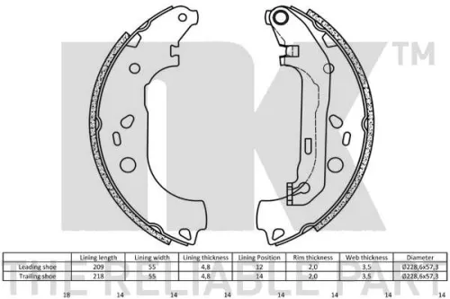 NK Brake Shoe Set (2725700)