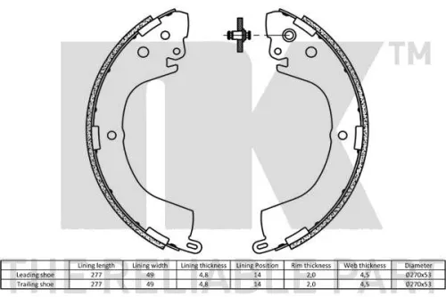 NK Brake Shoe Set (2730605)