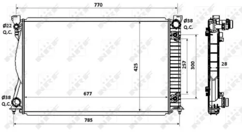 NRF Radiator, engine cooling (58360)