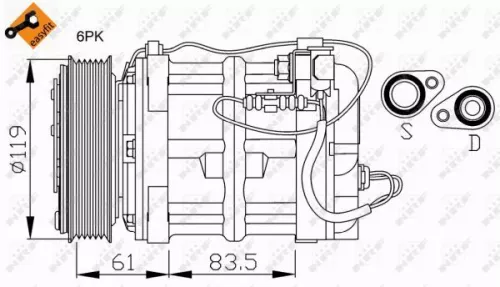 NRF Compressor, air conditioning (32108)