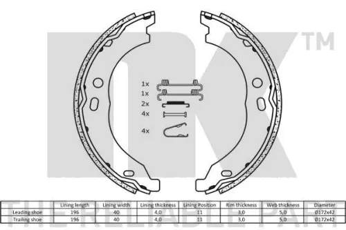 NK Brake Shoe Set (2719754)