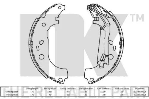 NK Brake Shoe Set (2719758)