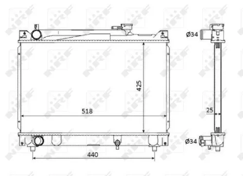 NRF Radiator, engine cooling (53882)