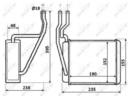 NRF Heat Exchanger, interior heating (54231)