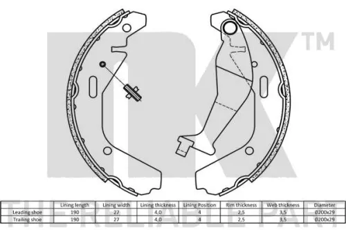 NK Brake Shoe Set (2736752)