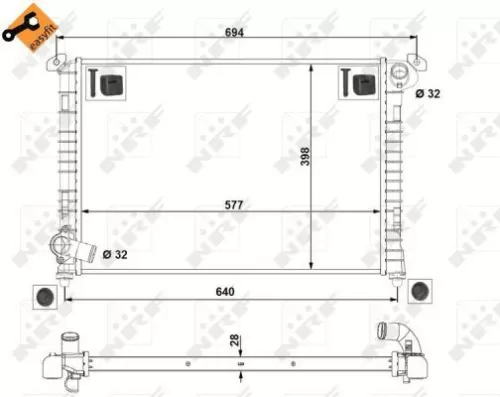 NRF Radiator, engine cooling (53807)