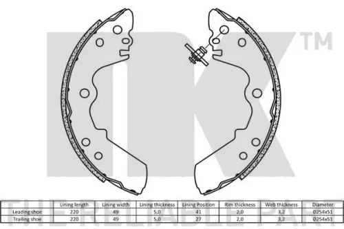 NK Brake Shoe Set (2714528)