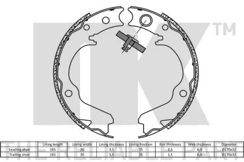 NK Brake Shoe Set (2744646)