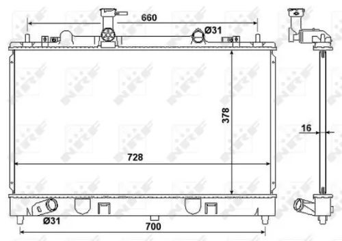 NRF Radiator, engine cooling (53383)
