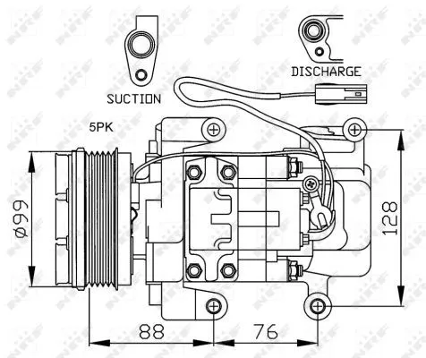 NRF Compressor, air conditioning (32234)