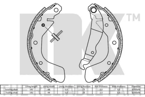 NK Brake Shoe Set (2736797)