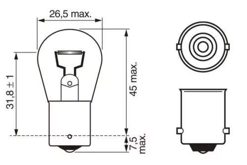 BOSCH Bulb, direction indicator (1 987 302 280)