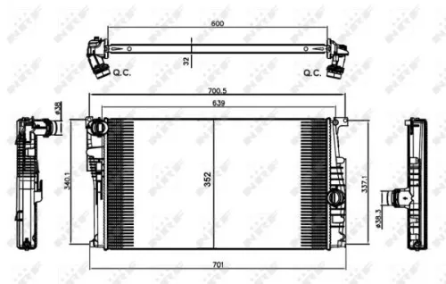 NRF Radiator, engine cooling (58412)