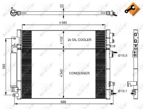NRF Condenser, air conditioning (350037)
