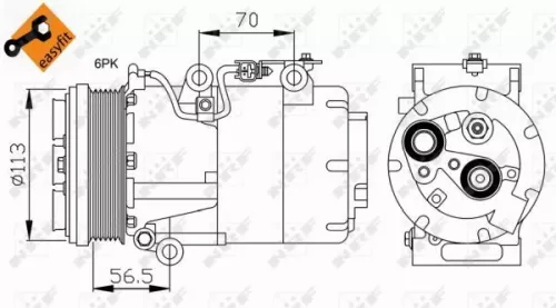 NRF Compressor, air conditioning (32722)