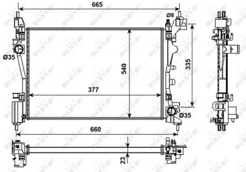 NRF Radiator, engine cooling (53981)