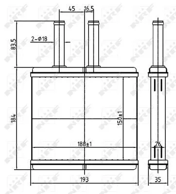 NRF Heat Exchanger, interior heating (54269)