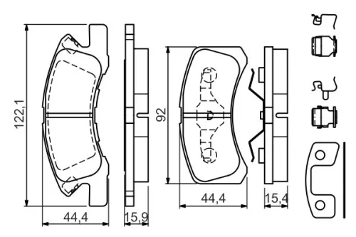 BOSCH Brake Pad Set, disc brake (0 986 494 610)