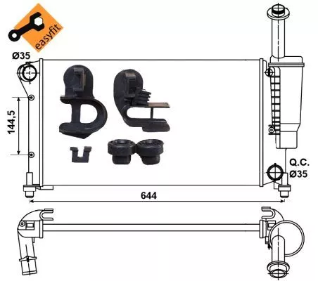 NRF Radiator, engine cooling (53075)