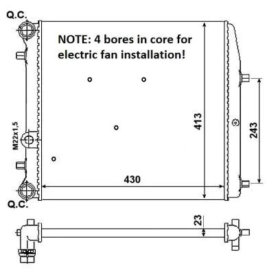 NRF Radiator, engine cooling (53021A)