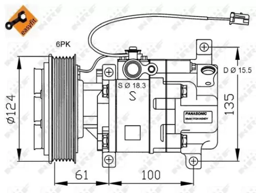NRF Compressor, air conditioning (32820G)
