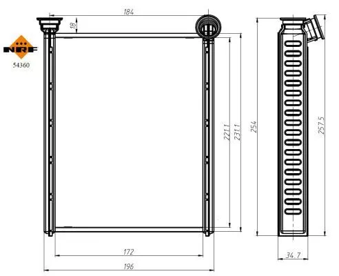 NRF Heat Exchanger, interior heating (54360)