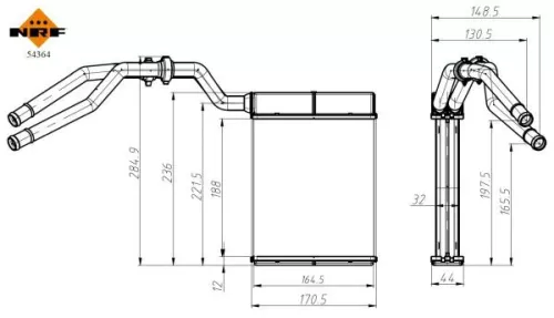 NRF Heat Exchanger, interior heating (54364)