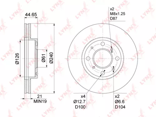 LYNXAUTO Brake disc, front (240x21) (BN-1038)