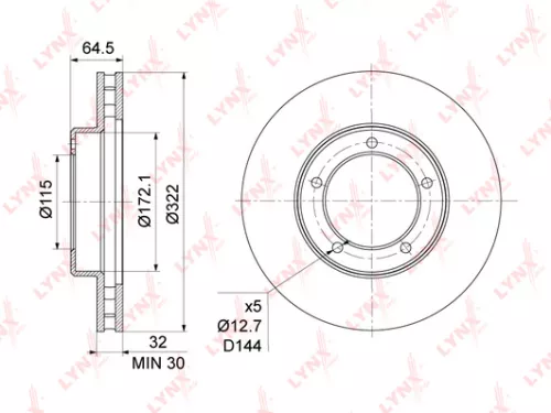 LYNXAUTO Brake disc, front (322x32) (BN-1170)