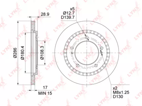 LYNXAUTO Brake disc (BN-1928)