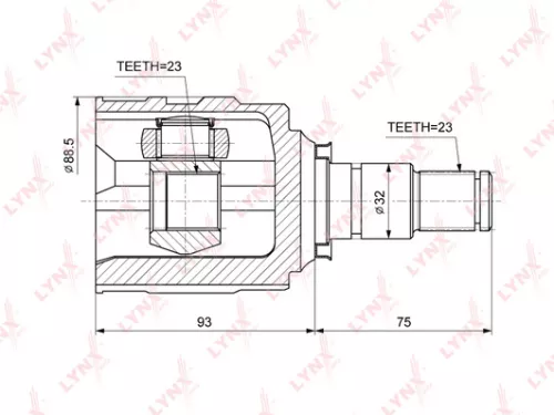LYNXAUTO CV-Joint, inner, right (CI-3714)