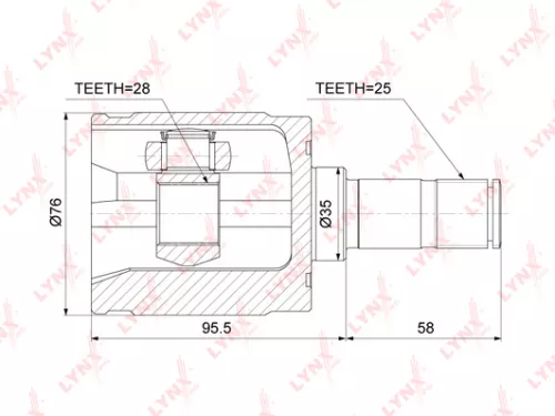 LYNXAUTO CV-Joint, inner (CI-3735)